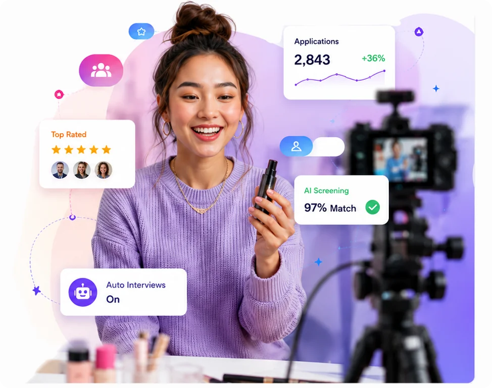 Brand team reviewing AI-ranked influencer applications